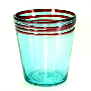 BGX Conic Glass Blue with Spiral Red